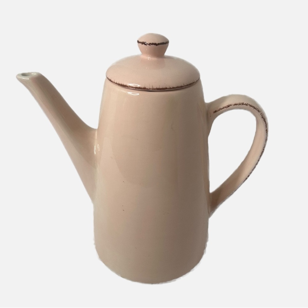 Pottery Barn Blush Pink Ceramic Teapot Tea Party English Garden Event